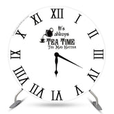 Lofaris Black White Tea Time Round Clock Backdrop Cover